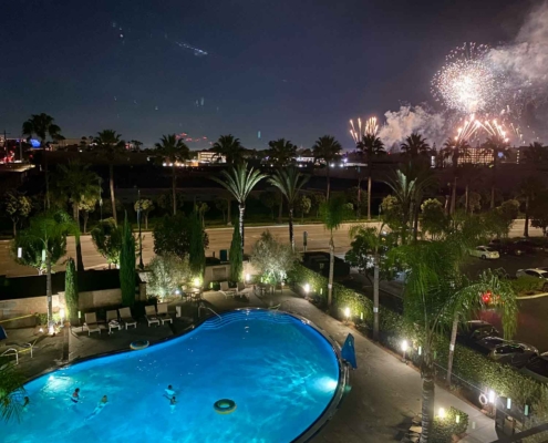 Fireworks View from Pool